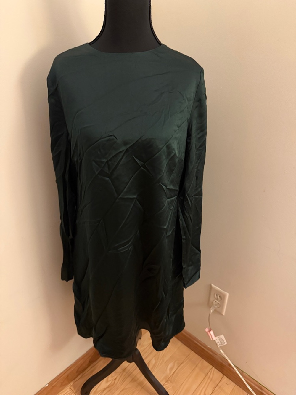 Banana Republic Dark Green Satin Shift Dress